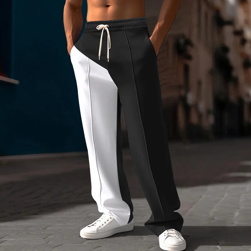 24 Cross-border Men's Straight Color Matching Casual Oversize Versatile Pants Loose Trousers
