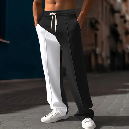 24 Cross-border Men's Straight Color Matching Casual Oversize Versatile Pants Loose Trousers