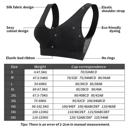 Bras For Women Seamless Bra With Pads Big Size 4XL 5XL 6XL Bralette Push Up Brassiere Bra Wireless Sport Bra Gym Top Underwear