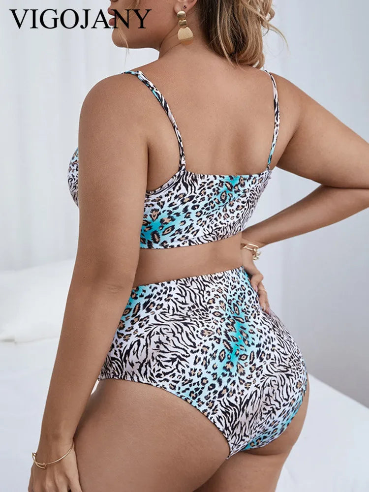 High Waist Plus Size Bikini Women Strapped Push Up Swimsuit Backless Beach Bathing Suit Summer Beachwear