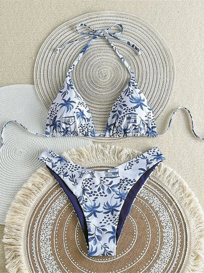 XS - L Printed Halter Brazilian Bikini Women Swimwear Two-pieces Bikini set Female Swimsuit Bather Bathing Suit Swim
