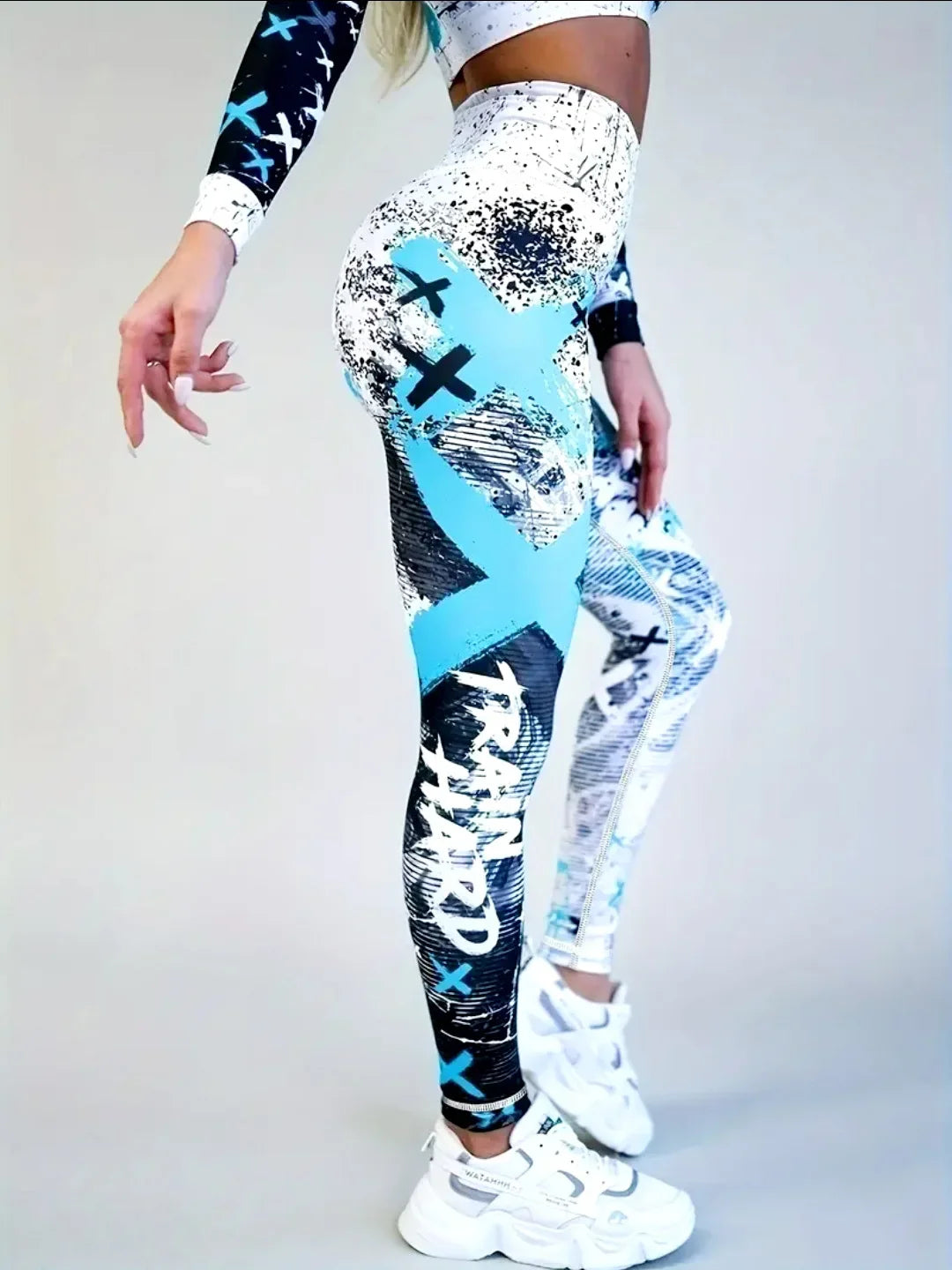 Fashion Street Cool Sports Leggings For Women Hip Hop Style High Waist Elastic Pant Daily Running Dancing Comfortable Yoga Pants