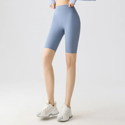 Summer Fashion Casual Multi Color Sharkskin Biker Shorts Women Tight Fitting Knee Length Sport Running Cycling Shorts