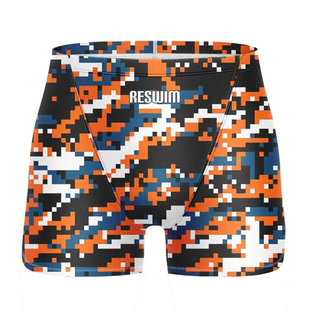 Men's Swimming Trunks Swim Jammer Swimsuit Shorts Athletic Training Swimwear Summer Beach Tights Surfing Pants Bathing Suit