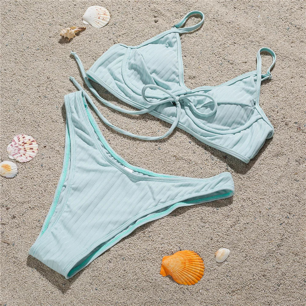 Swimsuit European and American style new steel tray gathers bikini swimsuit