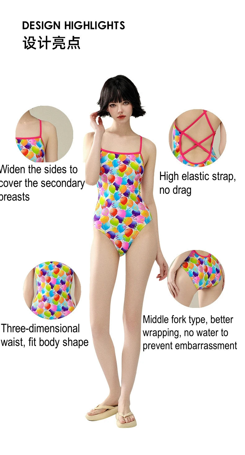 5 Designs Women Professional One-Piece Swimsuit Swimwear
