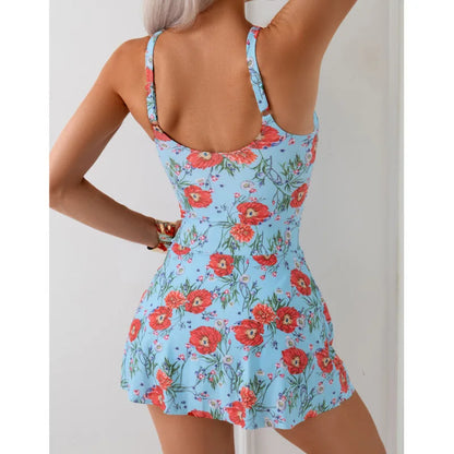 Summer Floral  One Piece Swimsuits Closed Women Swimwear Push Up Swimming Wear Body Bathing Suits Beachwear Pool Bather