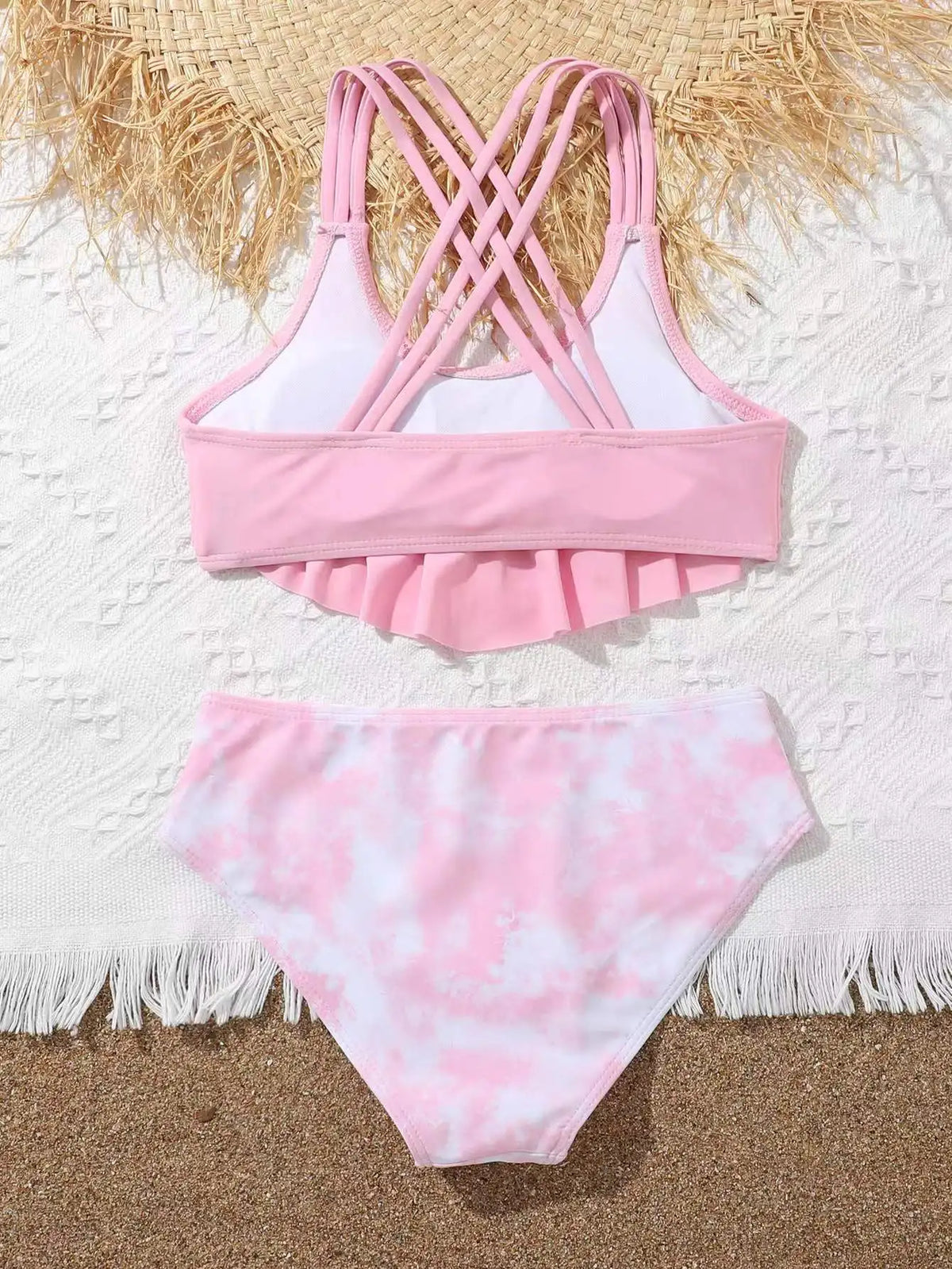 Ruffle Bikini Girls Swimsuit Kids Swimwear Female Children's Bathers Bathing Swimming Swim Suit Beachwear