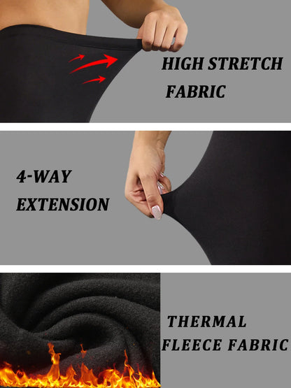 Plus Size Super Soft Fleece Lined Leggings Women, Workout Yoga Running Thermal Warm Pants For cold winter Running