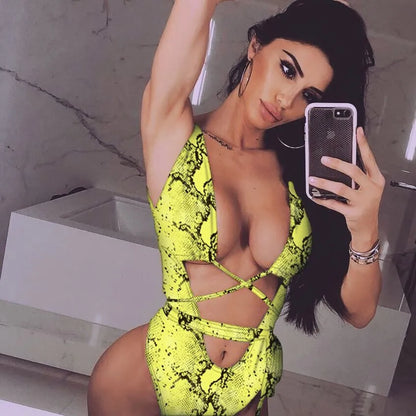 9 Color Options Print One Piece Swimwear Women Beach Monokini Swimsuit Trikini