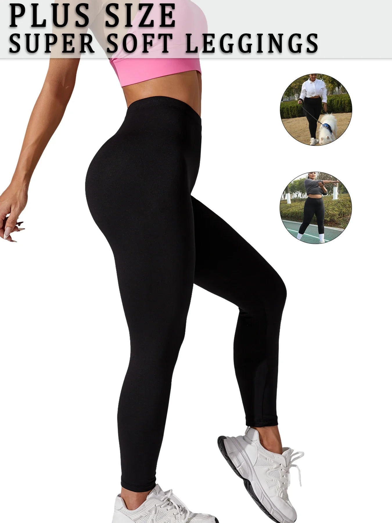Plus Size Super Soft Sport Leggings For Women  No See Through Workout Running Yoga Athletic Leggings