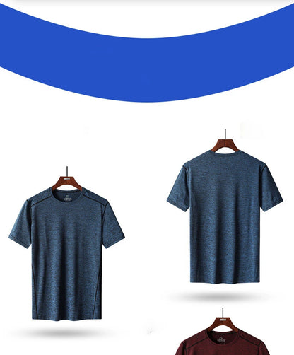 Large Size 6xl 7xl 8xl Mens T Shirt Breathable  Quick Drying Cool Summer T-shirts Sporting Outdoor Ice Silk Tee Tops