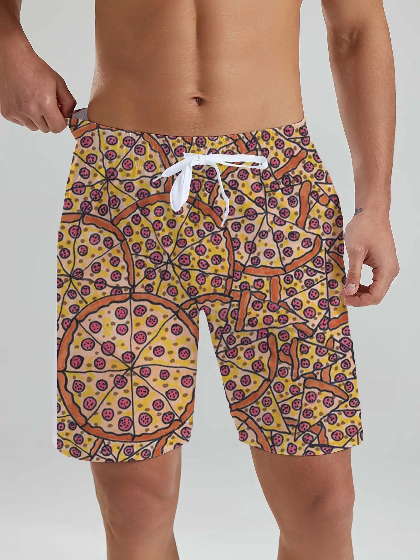 Fashion Fast Food Beach Shorts Men Cool Hawaiian Vacation Swim Trunks 3D Printing Snack Short Pants Summer Surf Board Shorts