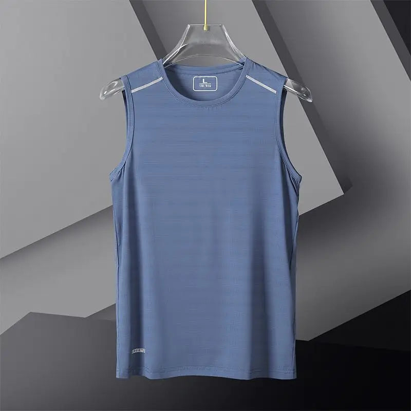 Oversized Men Basketball Gym Cool Breathable Tank Top Summer Big Size Thin Quick Dry Ice Silk Sleeveless Joggers Sports Vest 8XL