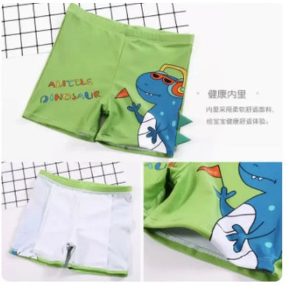 Kids Boy Swimsuit Letter Dinosaur Print Two-Piece Suits 3PCS Cartoon Children Board Shorts Children Boys Swimwear Surfing Suit