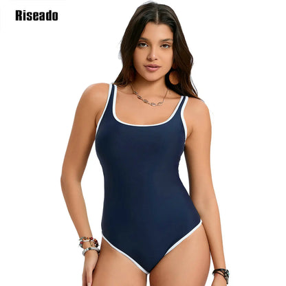Women's Swimsuit Woman Scoop Neck Swimwear One Piece Swimming U Back Beach Wear Pool Squad Training Slimming Monokini