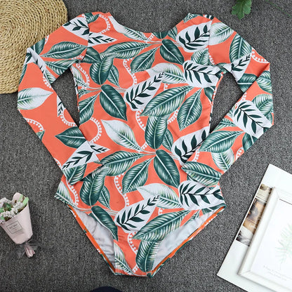 Rash Guard Women Swimsuit Female Swimwear Surfing Swimming Suit Long Sleeve Beachwear