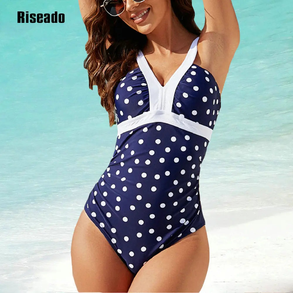 One Piece Swimsuits Tummy Control Bathing Suits for Womens V Neck Ruched Push Up Slimming Swimwear Big Size