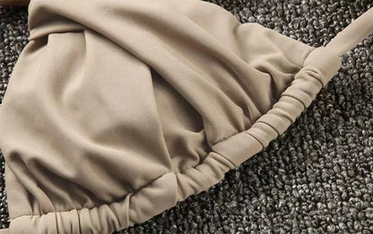 Micro Bikinis Women Halter Brazilian Bikini Set Female Pleated Swimsuit Triangle Swimwear Beach Wear Bathing Suit