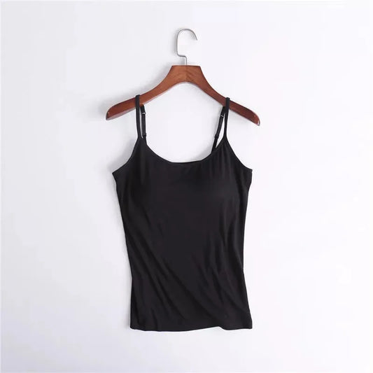 Tank With built-in bra Stretchy tight underwear no steel ring corset sling Sleeveless yoga sports casual T-shirt