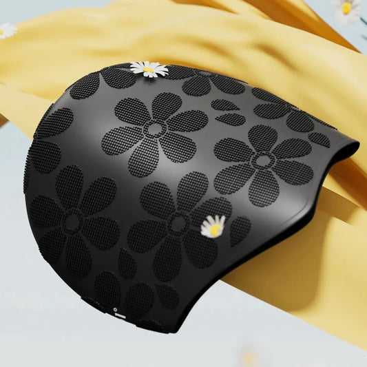 Granular Pattern Silicone Swimming Cap Women Men Non-slip Durable Flexible Pool Swim Hat Bonnet De Natation Femme