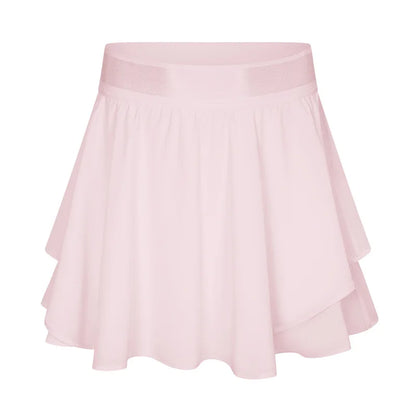 Built-in Side Pocket False 2 Pieces Tennis Skirt Summer Running Shorts Cool Fabric Cooling Quick Dry Breathable Yoga Short Women