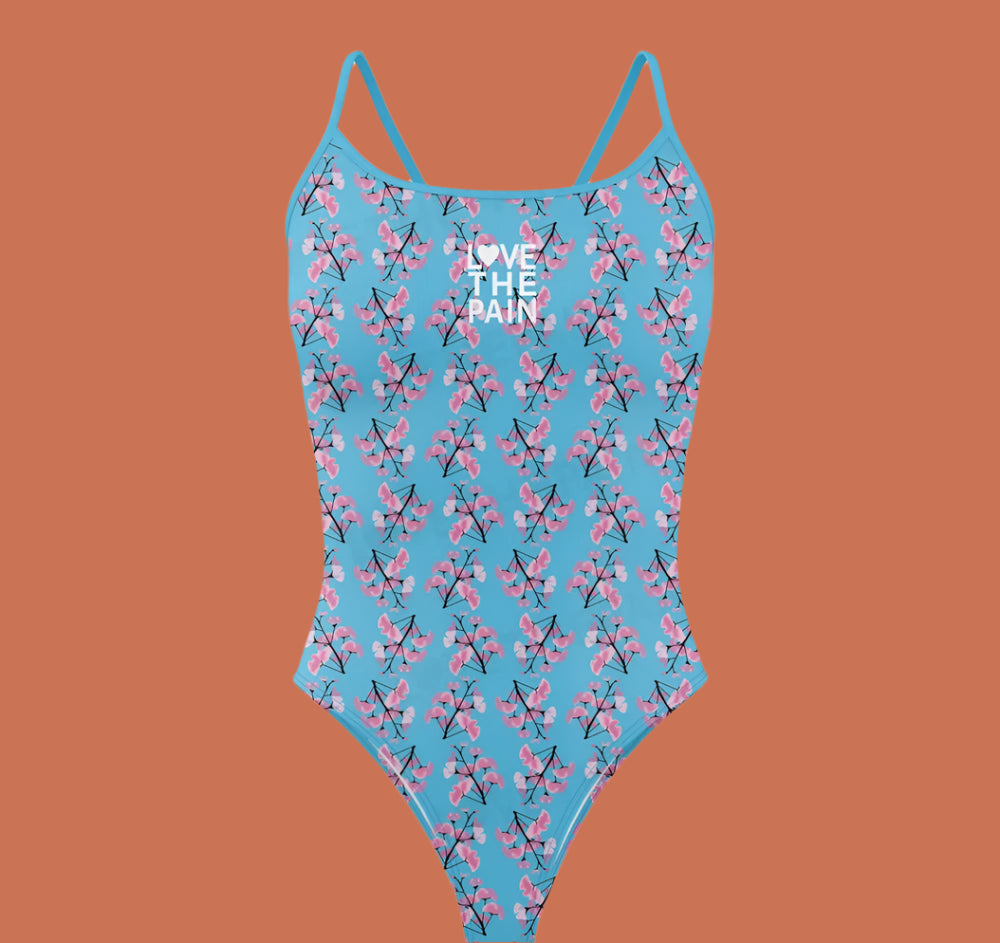 Love The Pain Women's Bikini Thin Strap Triangle Swimsuit Competition Swimsuit Summer Function Training Print Bathing Suit