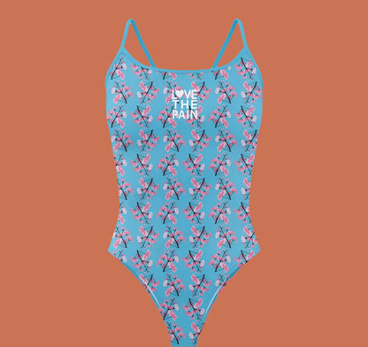 Love The Pain Women's Bikini Thin Strap Triangle Swimsuit Competition Swimsuit Summer Function Training Print Bathing Suit