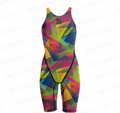 Competition Training Swimwear Tech Suits Neck To Knee Tech Suits Women Open Back Comfort Straps Swimsuit Jumpsuit Swimsuit