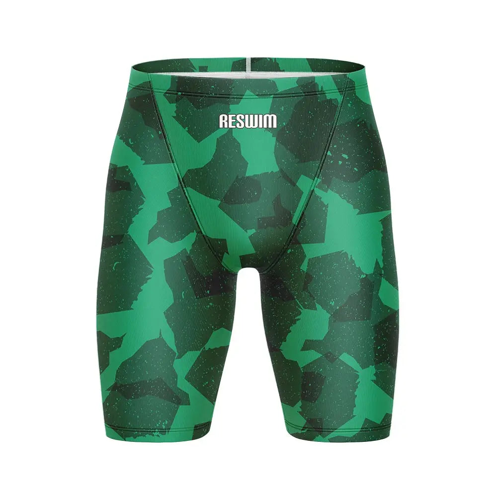 Men's Print Swim Jammer Training Sports Beach Diving Surfing Pants Tight Shorts Swimming Trunks Quick Dry Swimsuit
