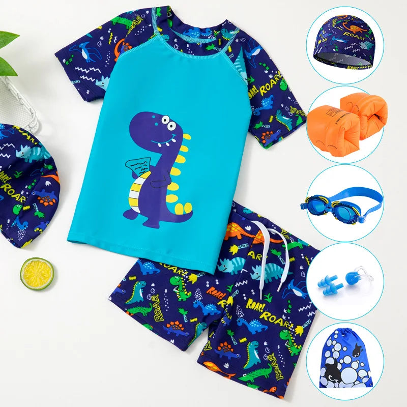 Children's Swimsuits, Boys' Girls' Elementary Middle School Children's Split Swimsuits, Swim Trunk Sets, And Student Swimsuits