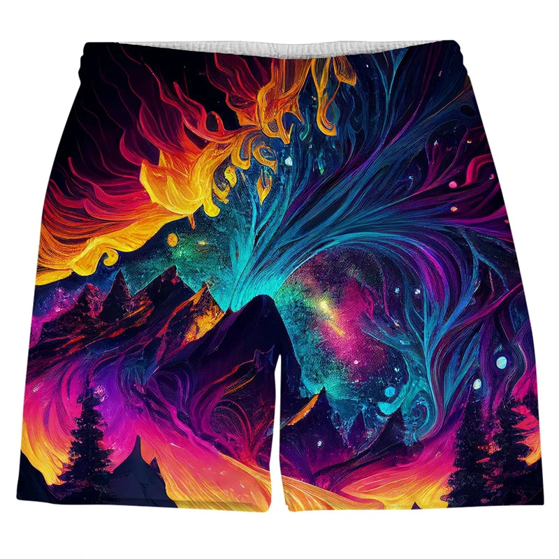 Colorful Psychedelic Pattern Beach Shorts For Men 3d Print Personality Short Pants Summer Fashion Male Quick Dry Swimming Trunks