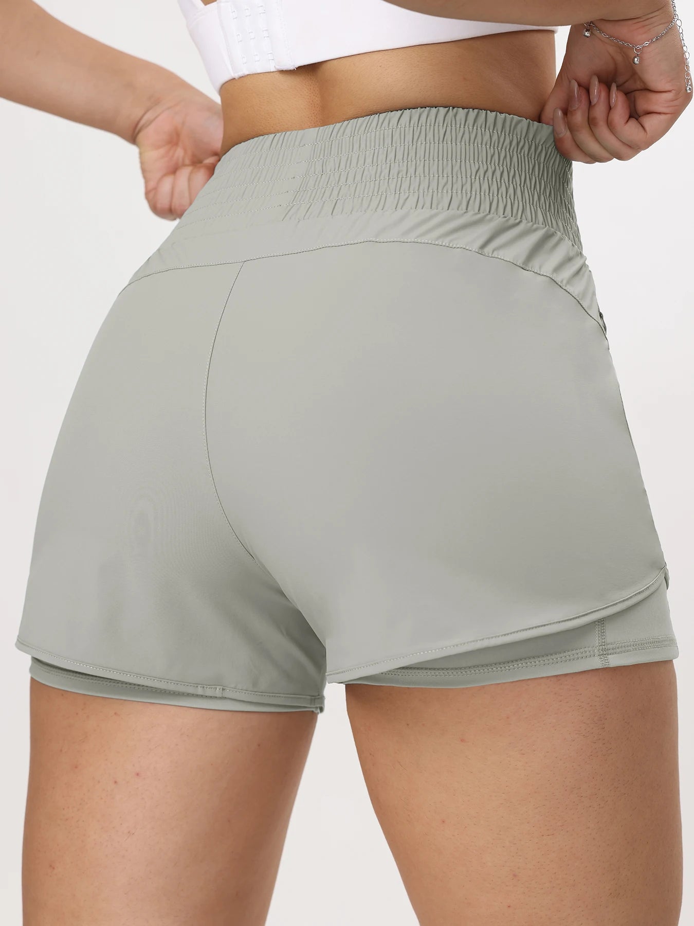 2024 Pockets Shorts Woman High Waist Fashion Stretch Athletic Sport Shorts Woman Running Outdoors Fitness Short Pants