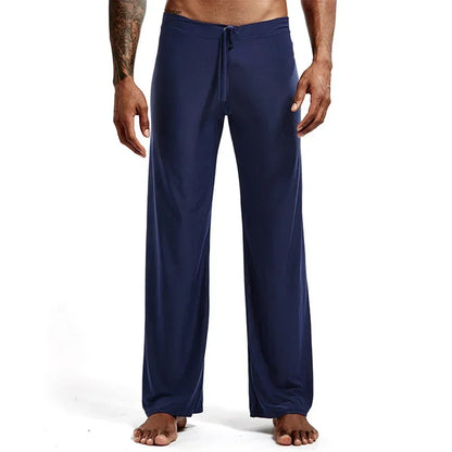 Casual Men's Yoga Drawstring Elastic Pants Sports Gym Active Wide Leg Solid Color Baggy Sweatpants Jogger Pant Trousers Clothing