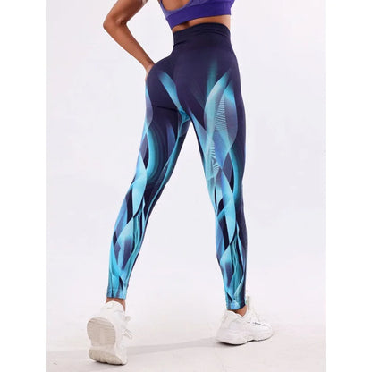 3D Print Tie Dye Sports Pants Women Seamless Leggings High Waist Fitness Push Up Leggings Gym Clothing Workout Tights