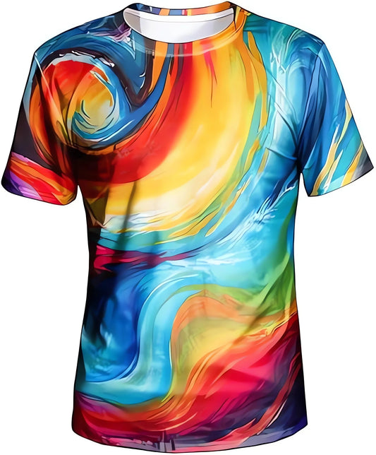 Neutral Color 3D Pattern T-shirt Sleeve with Round Neck Digital Design Suitable for Young People's Fashion and Trendy Comfort