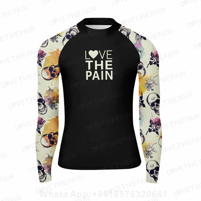 Love The Pain Men Surf Swimming Tshirt Swimsuit Beach UV Protection Rash Guard Diving Suit Long Sleeve Surfing Clothes Rashguard