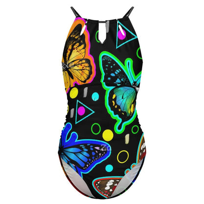 Butterfly Swimsuit Colorful Animal Women Swimwear One-Piece Stylish Swimsuits Holiday Pool Push Up Cut Out Beach Outfits