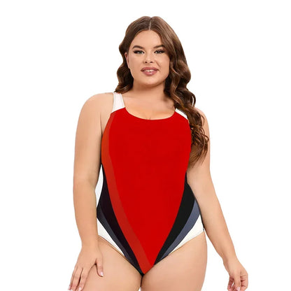 Sport Plus Size Women One Piece Surfing Swimwear Swimsuit Summer Beach Bathing Suit 5XL