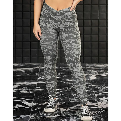 Mermaid Curve Yoga Pants Women's Digital Printed Leggings High Waist Hip Lifting Running Sports Fitness Cropped Pants Plus Size