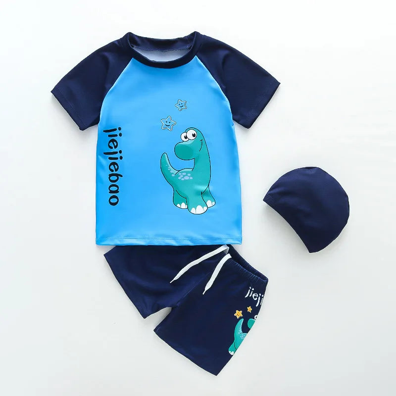 Boys Swimwear Two Pieces Swimsuits Toddler Boys Floating Suit Children Surfing Suit Kids Cartoon Beach Wear Swimming Trunks