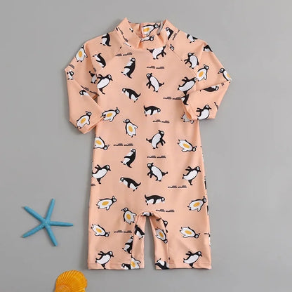 Children's One-Piece Swimsuit Quick-Drying Beachwear for Boys And Girls Baby Swimwear Sun Protection Hot Spring Swimming Costume