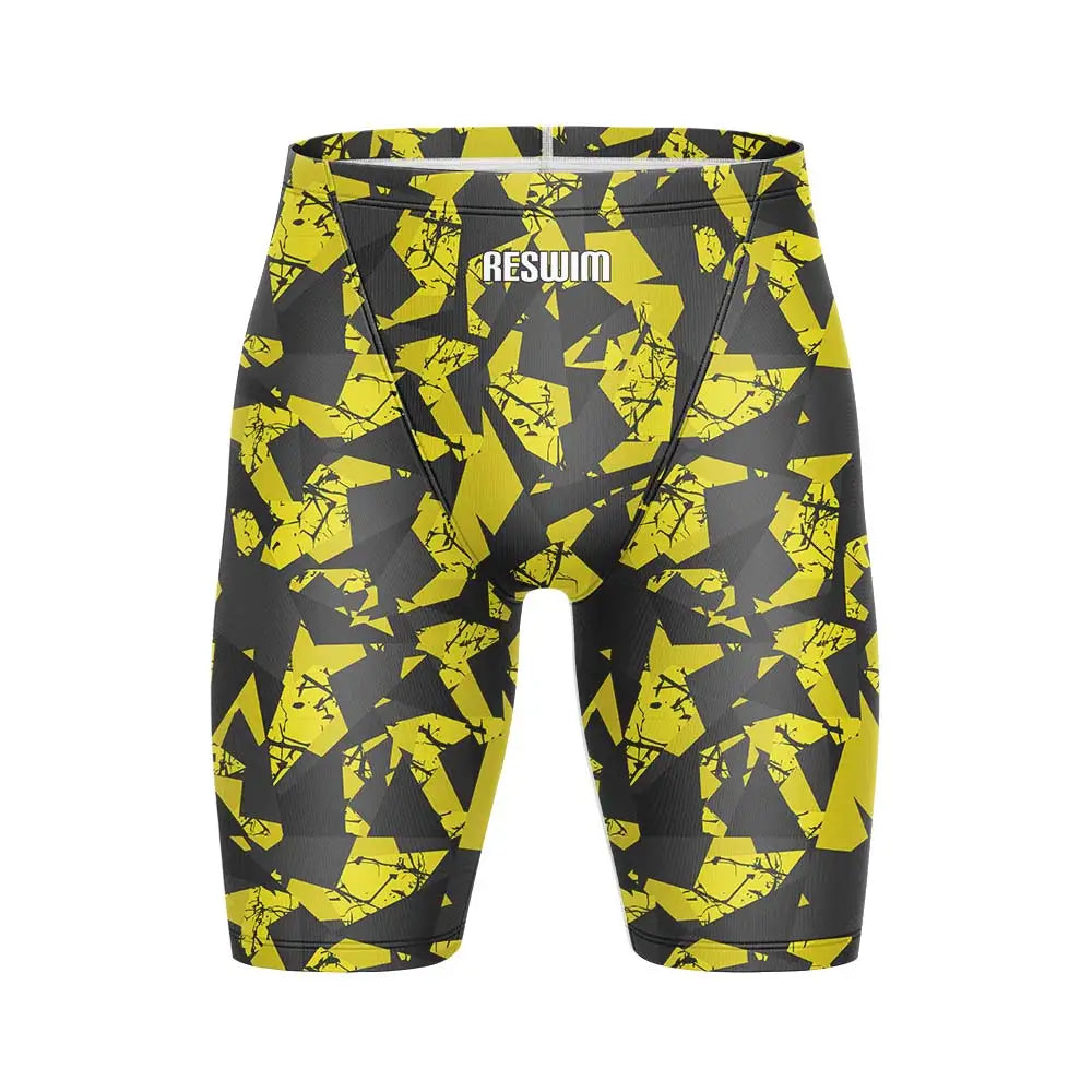 Men's Print Jammer Swimsuit Swimming Trunks Beach Tights Shorts Athletic Training Swimwear Sports Swim Rash Guards Pants