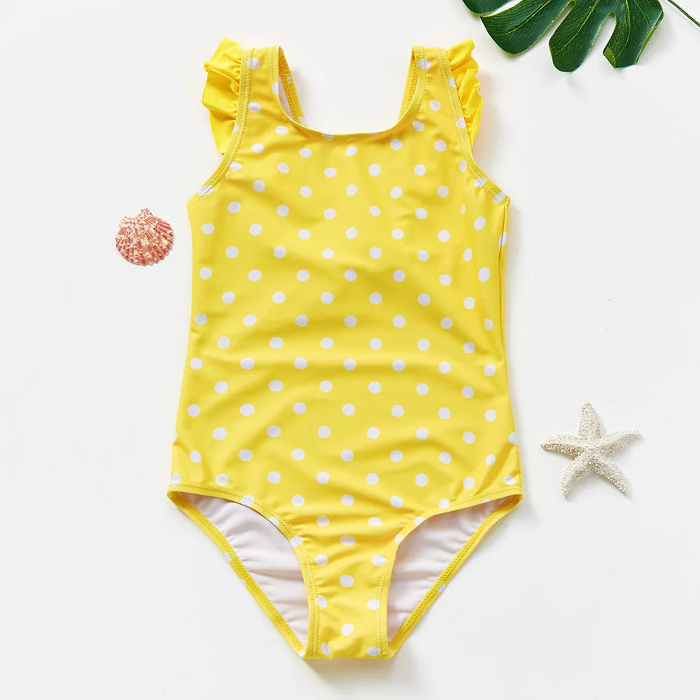 Baby Girls Swimsuit Kids 2-12Years Two Piece Children's Swimwear Ruched Front Bikini Set Teen Bathing Suit 2025 Summer Beachwear