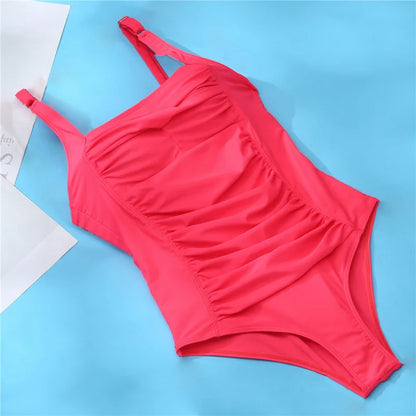 Summer One Piece Large Size Swimwear Push Up Women Plus Size Swimsuit Closed Bodysuit Female Bathing Suit Pool Beachwear