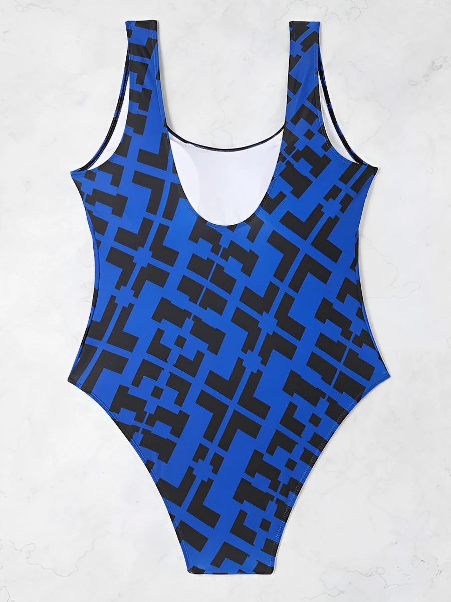 Printed Swimsuit One Piece Plus Large Size Swimwear Women Backless Beachwear Bathers Bathing Swimming Swim Suit Female