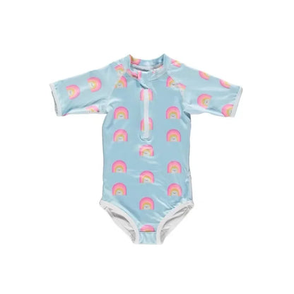 Toddler Girls Swimwear Summer Baby Rash Guard Long Sleeve Swimsuit Boys Bathing One-Piece Kids Clothes