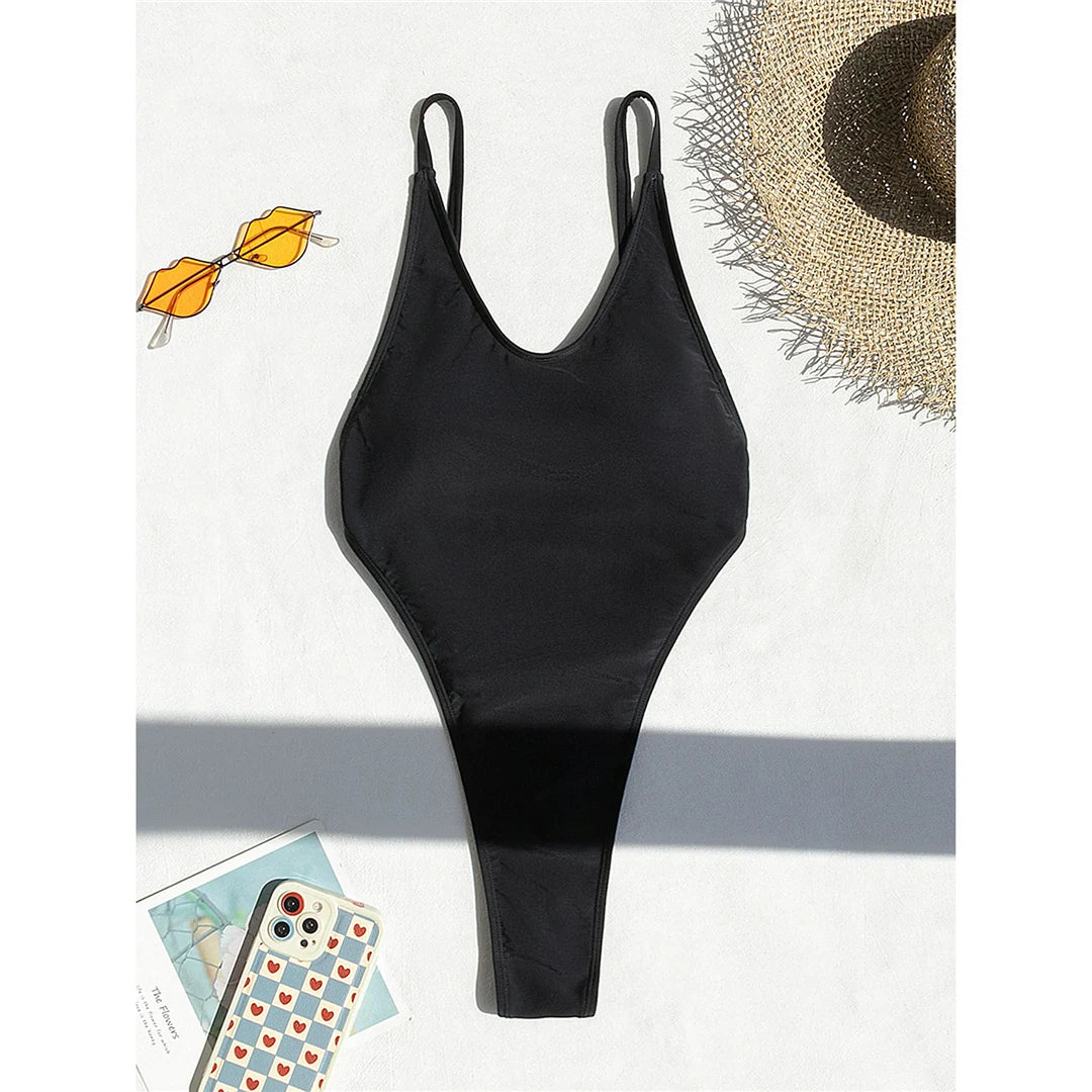 XS -L High Leg Monokini Extreme String Mini Micro Thong One Piece Swimsuit Women Swimwear Female Bather Bathing Suit