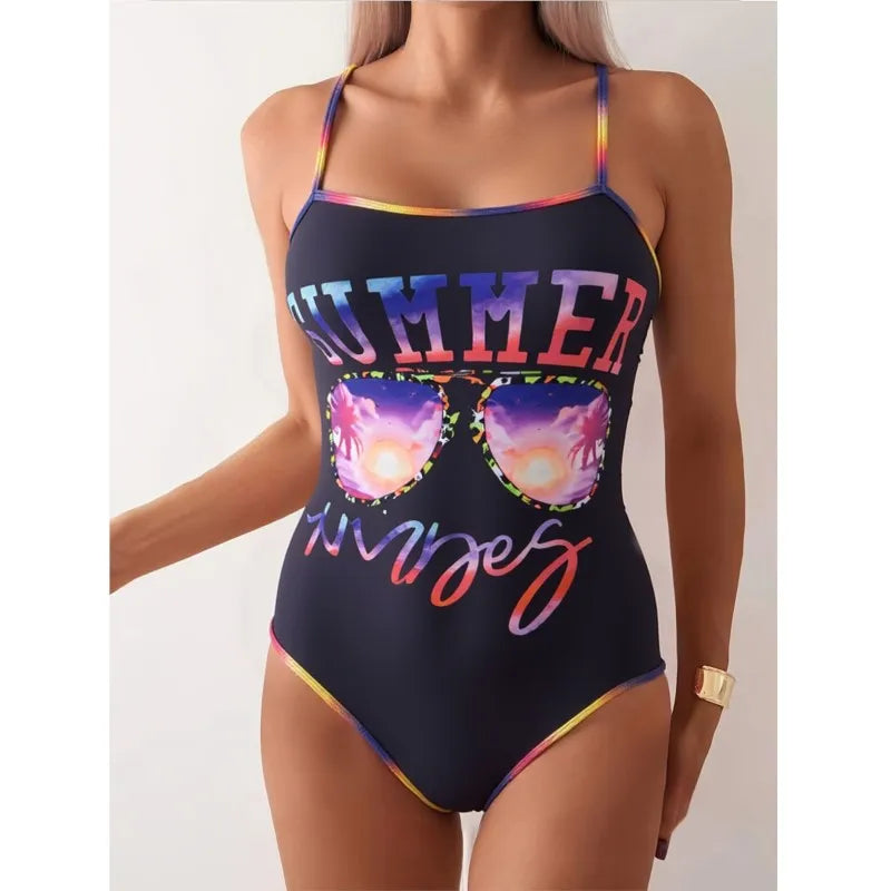 High Waist Swimsuit Women Summer Bathing Suit One Piece Sleeveless Swimwear Women Beach Swimming Suit For Female