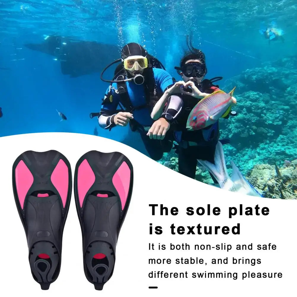 Diving Fins Swimming Training Fins Professional Snorkeling Flippers Short Blade Flippers Leg Strength Building Swimming Flippers